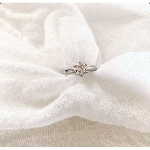 1 Ct Round Brilliant Moissanite Engagement Ring 925 Sterling Silver - Picture 1 of 4